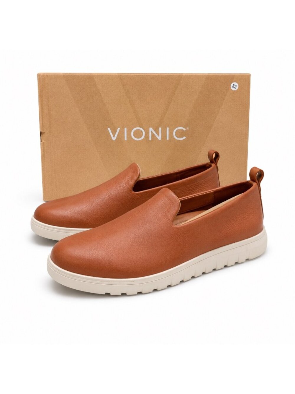 Vionic Uptown Willa Tan Leather Slip On Sneakers Women’s 8 Wide Arch Support - Picture 2 of 9